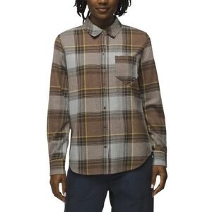 Prana Women's Earthbound Golden Canyon Flannel Long Sleeve Shirt Size S